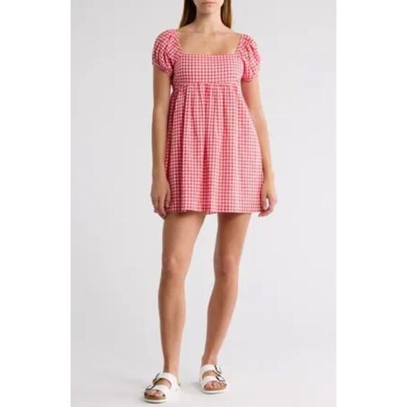 NWT Abound Red Gingham Dress Sz Medium - Picture 1 of 1